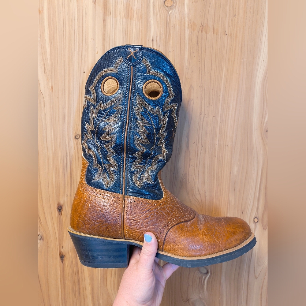 Twisted X Brown and Black Western Boots, Size 10.5